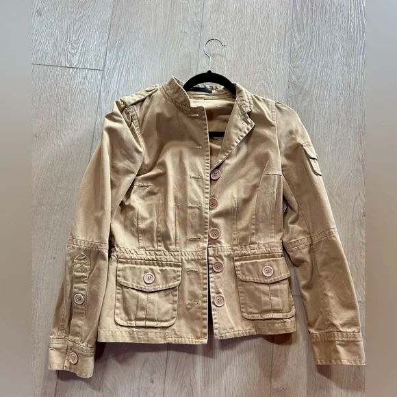 Y2K Vintage Marc Jacobs Women’s Tan Button Up Utility Jacket - Picture 1 of 4